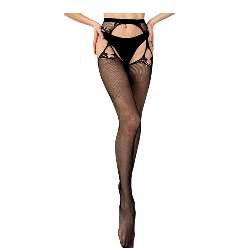 Lace Thigh High Stockings + Suspender Garter Belt – Queer In The World: The  Shop