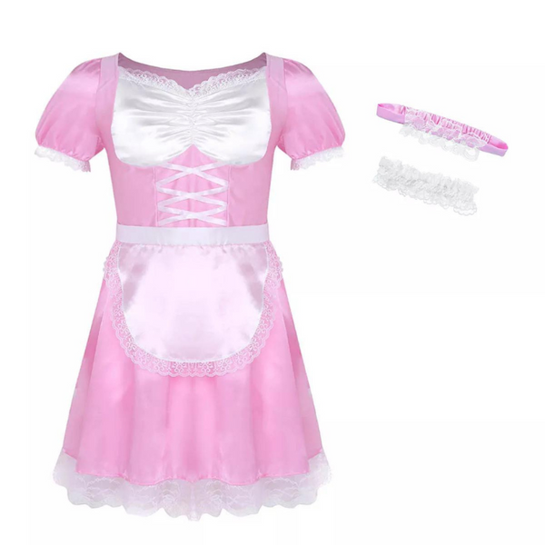 Mens French Maid Sissy Dress With Apron Set