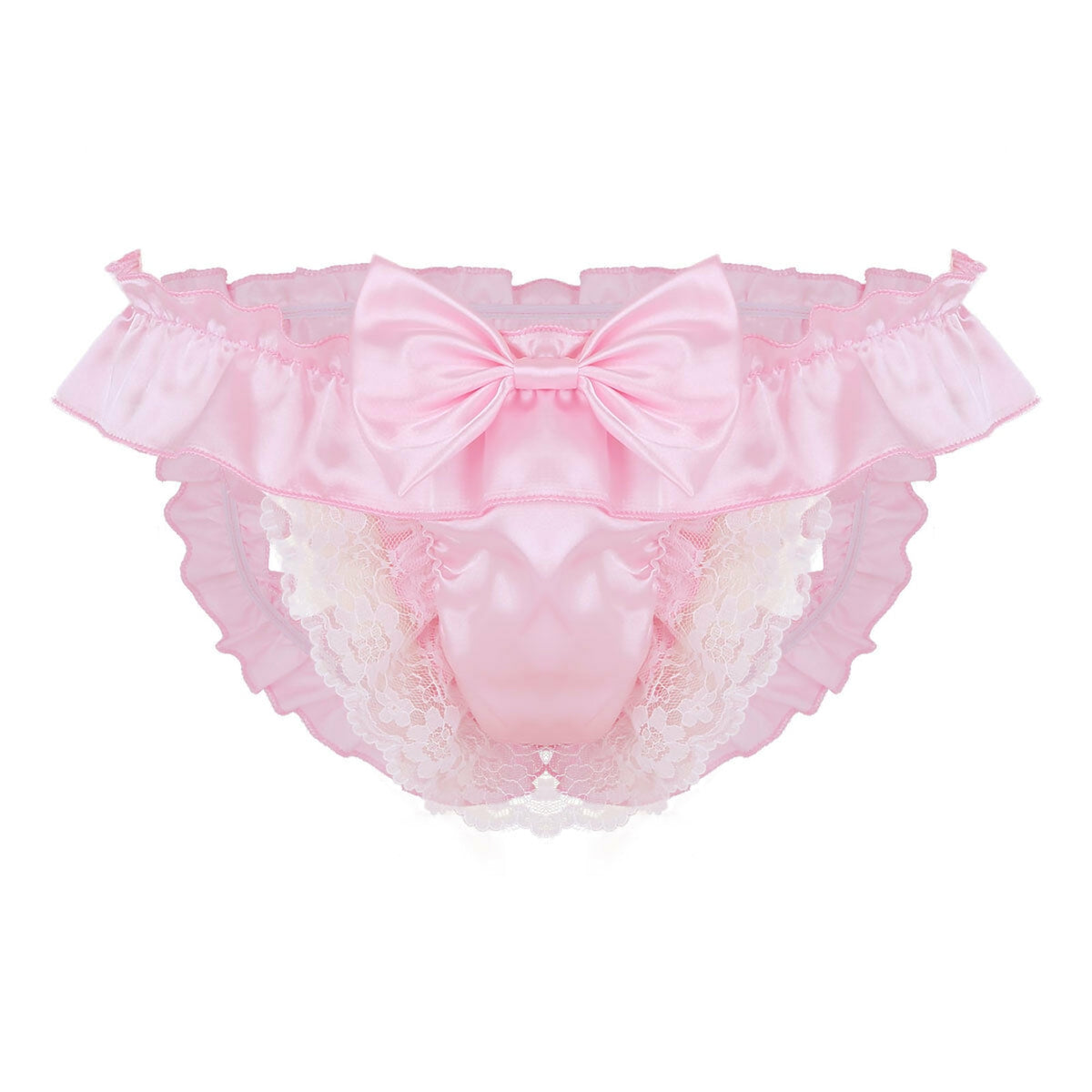 Sissy Pink White Satin Ruffled Bra Panties Set Top Knickers Mens Lingerie  Underwear All Sizes -  Canada