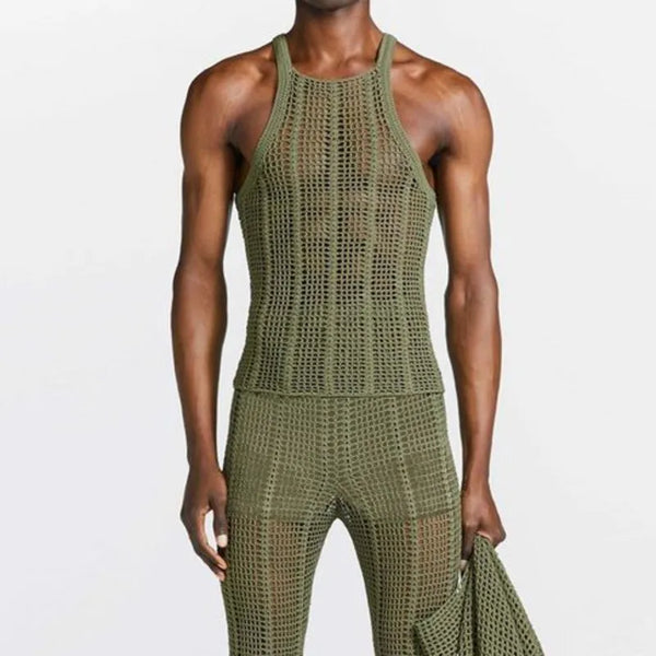 Knit Vogue Openwork Suit For Men