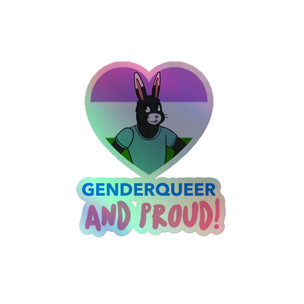 Genderqueer And Proud Holographic Stickers