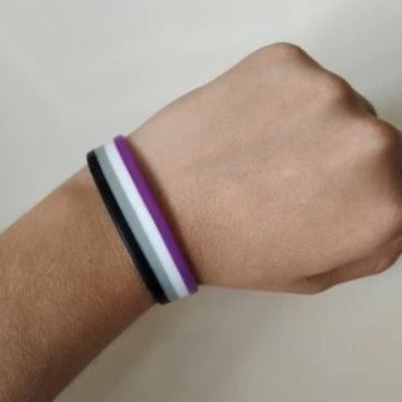  Asexual Pride Rubber Wristband (Set Of 3) by Queer In The World sold by Queer In The World: The Shop - LGBT Merch Fashion