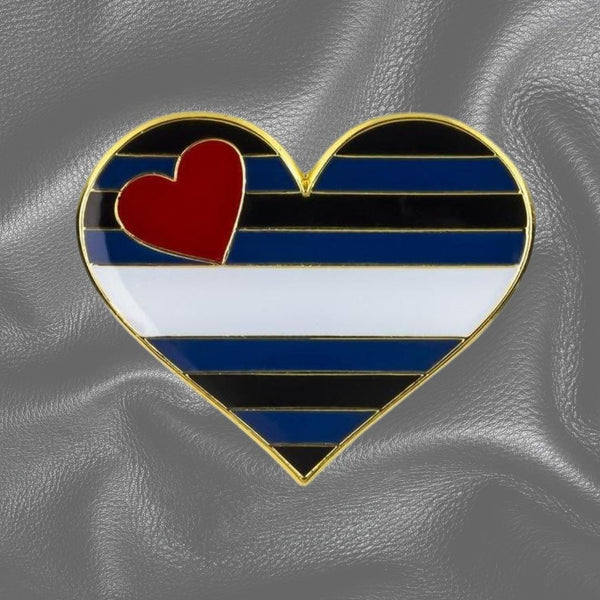  Leather Pride Heart Enamel Pin by Queer In The World sold by Queer In The World: The Shop - LGBT Merch Fashion