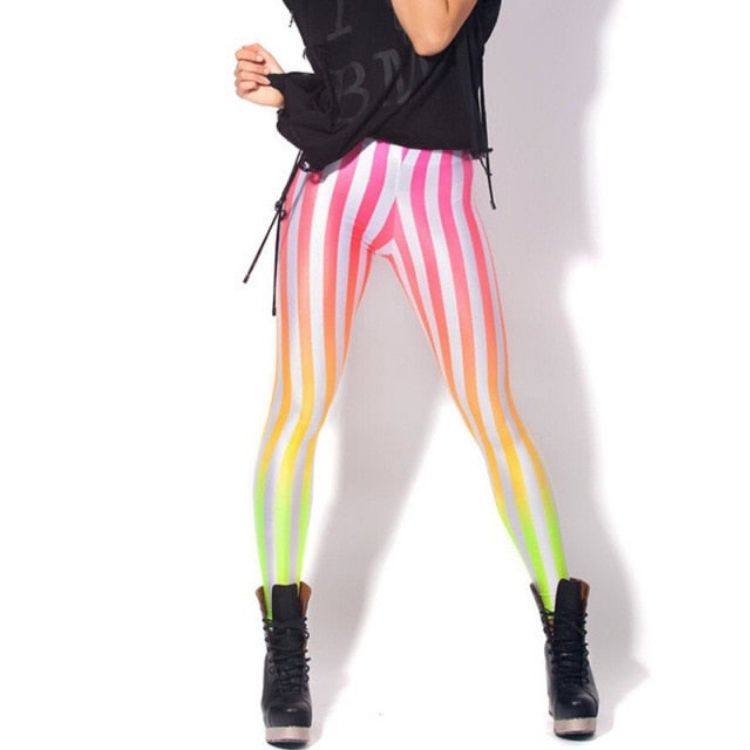  Striped Pride Leggings by Queer In The World sold by Queer In The World: The Shop - LGBT Merch Fashion