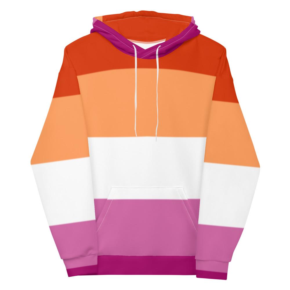  Lesbian Pride All-Over Hoodie by Queer In The World Originals sold by Queer In The World: The Shop - LGBT Merch Fashion