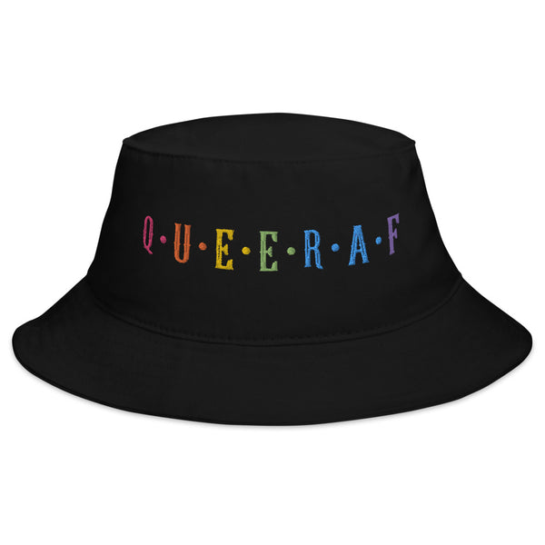 Black Queer AF Bucket Hat by Queer In The World Originals sold by Queer In The World: The Shop - LGBT Merch Fashion