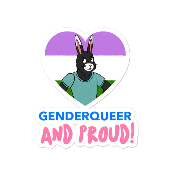  Genderqueer And Proud Bubble-Free Stickers by Queer In The World Originals sold by Queer In The World: The Shop - LGBT Merch Fashion