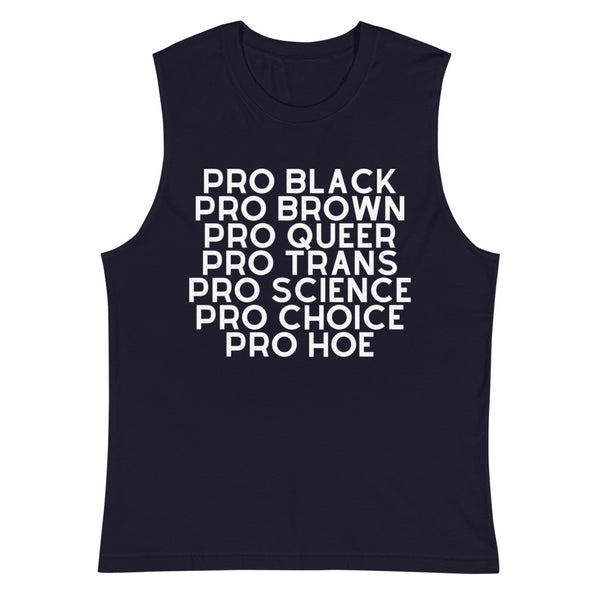 Navy Pro Hoe Muscle Top by Queer In The World Originals sold by Queer In The World: The Shop - LGBT Merch Fashion