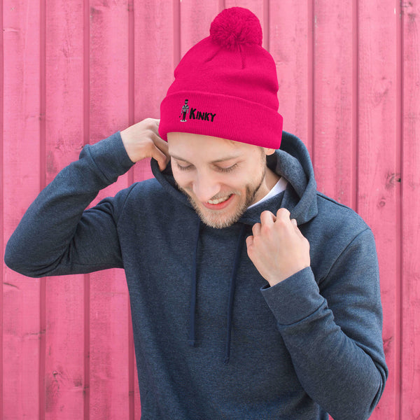 Neon Pink Kinky Pom-Pom Beanie by Queer In The World Originals sold by Queer In The World: The Shop - LGBT Merch Fashion