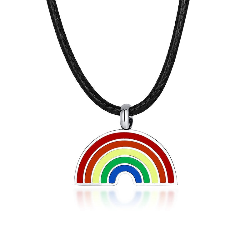 Rainbow Pendant Necklace Queer In The World The Shop