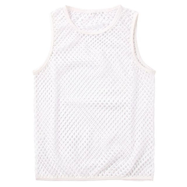 White Vest White Mesh Tank Top by Queer In The World sold by Queer In The World: The Shop - LGBT Merch Fashion