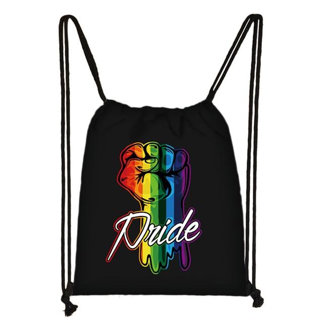  Pride Fist Drawstring Bag by Queer In The World sold by Queer In The World: The Shop - LGBT Merch Fashion