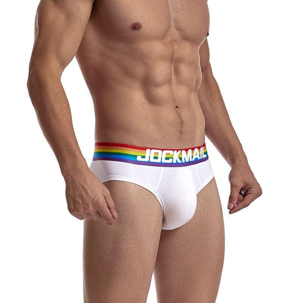 White Briefs Jockmail Pride Gay Boxer Briefs by Queer In The World sold by Queer In The World: The Shop - LGBT Merch Fashion