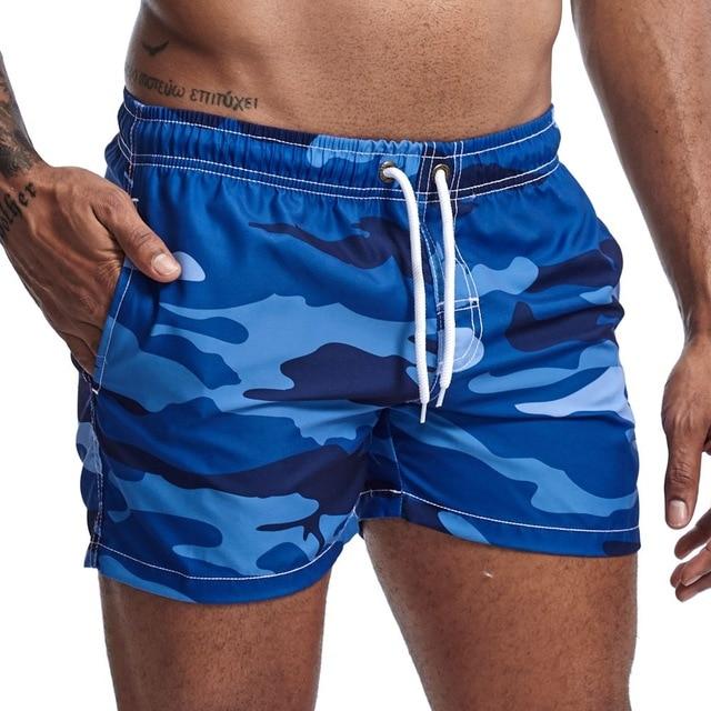  Jockmail Blue Camo Board Shorts by Queer In The World sold by Queer In The World: The Shop - LGBT Merch Fashion