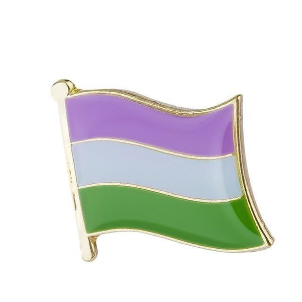  Genderqueer Flag Enamel Pin by Queer In The World sold by Queer In The World: The Shop - LGBT Merch Fashion