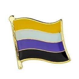  Non-Binary Flag Enamel Pin by Queer In The World sold by Queer In The World: The Shop - LGBT Merch Fashion