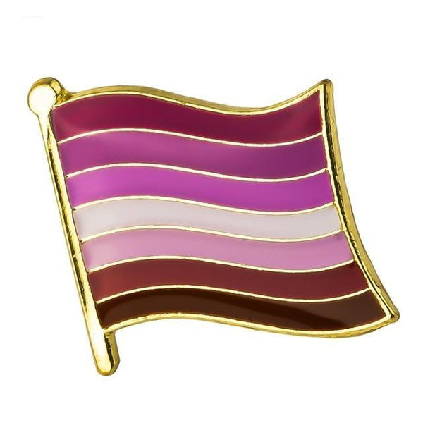  Lesbian Flag Enamel Pin by Queer In The World sold by Queer In The World: The Shop - LGBT Merch Fashion