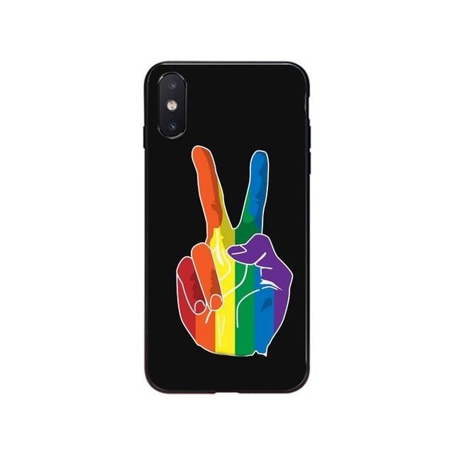  LGBT Peace Sign iPhone Case by Queer In The World sold by Queer In The World: The Shop - LGBT Merch Fashion