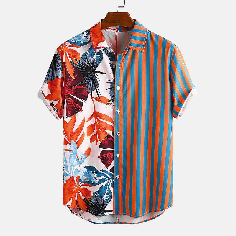  Fuck Letter Pattern Men Hawaiian Shirt Short Sleeve