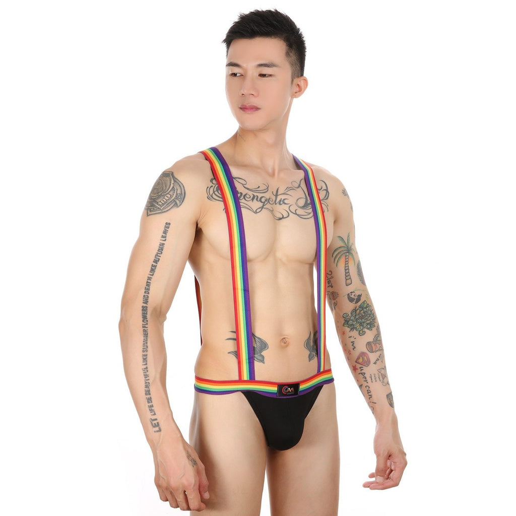 Rainbow Rainbow Pride Suspender Underwear Outfit by Queer In The World sold by Queer In The World: The Shop - LGBT Merch Fashion