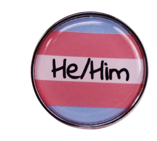  He/Him Trans Pride Enamel Pin by Queer In The World sold by Queer In The World: The Shop - LGBT Merch Fashion