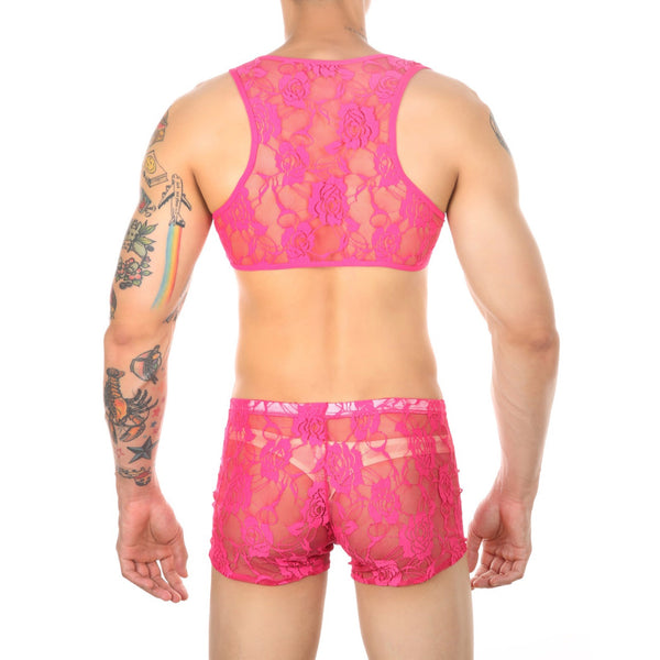 Black Lace Crop Top + Boxers Set by Queer In The World sold by Queer In The World: The Shop - LGBT Merch Fashion