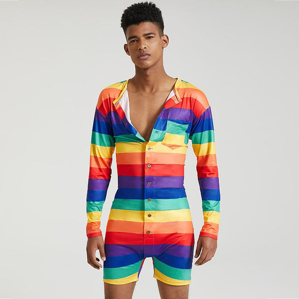  Gay Pride Romper by Out Of Stock sold by Queer In The World: The Shop - LGBT Merch Fashion