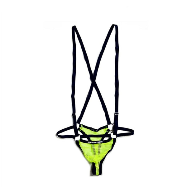 Fluorescent Green Sexy Mesh Circuit Party Underwear Outfit by Queer In The World sold by Queer In The World: The Shop - LGBT Merch Fashion