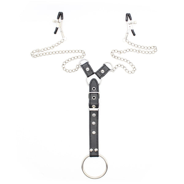 Style 1 Gay Nipple Clamps With Chain And Cock Ring by Queer In The World sold by Queer In The World: The Shop - LGBT Merch Fashion