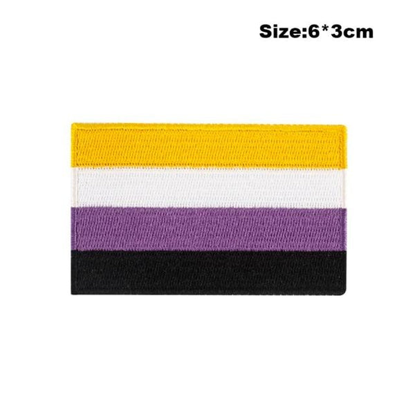 Non-Binary Flag Iron On Embroidered Patch by Queer In The World sold by Queer In The World: The Shop - LGBT Merch Fashion