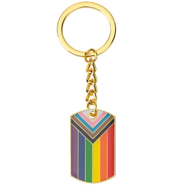  LGBT Progress Pride Keychain by Queer In The World sold by Queer In The World: The Shop - LGBT Merch Fashion