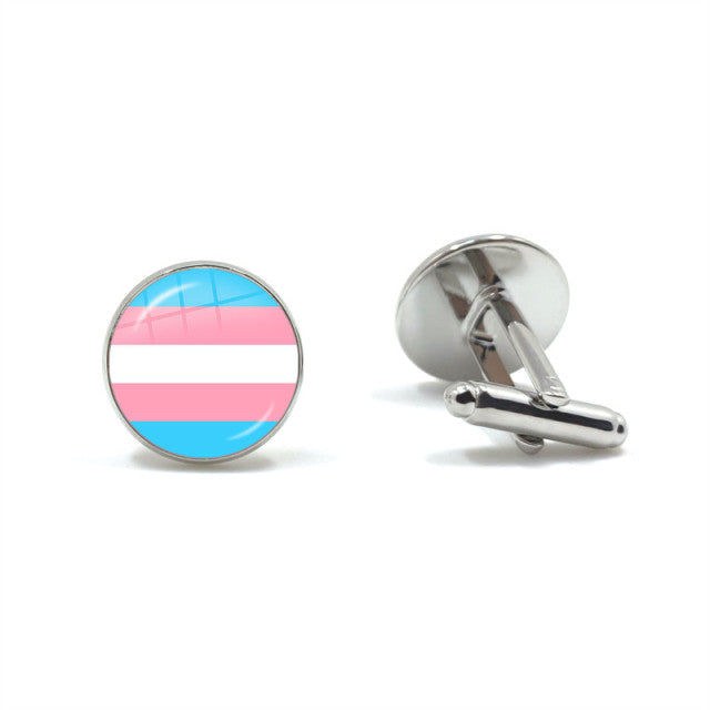  Transgender Pride Cufflinks by Queer In The World sold by Queer In The World: The Shop - LGBT Merch Fashion