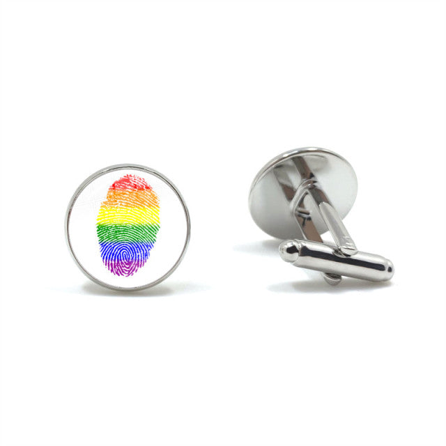  LGBT Fingerprint Pride Cufflinks by Queer In The World sold by Queer In The World: The Shop - LGBT Merch Fashion