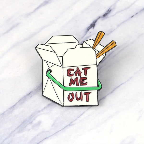  Eat Me Out Enamel Pin by Queer In The World sold by Queer In The World: The Shop - LGBT Merch Fashion