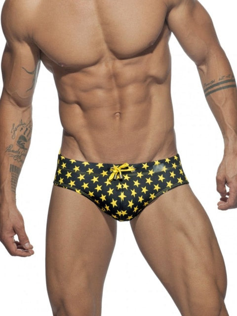 Black Star-Spangled Swim Briefs by Queer In The World sold by Queer In The World: The Shop - LGBT Merch Fashion