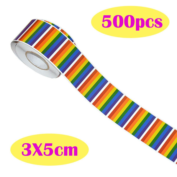  500 LGBT Pride Flag Stickers On A Roll by Queer In The World sold by Queer In The World: The Shop - LGBT Merch Fashion
