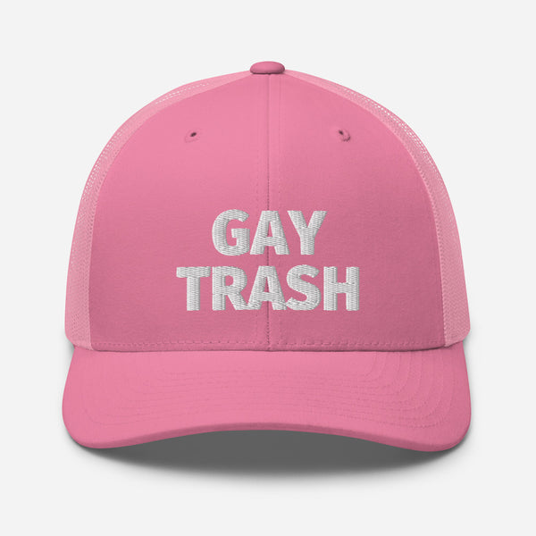 Pink Gay Trash Trucker Cap by Queer In The World Originals sold by Queer In The World: The Shop - LGBT Merch Fashion
