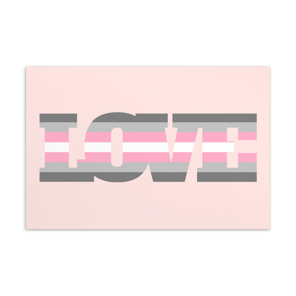  Demigirl Love Postcard by Queer In The World Originals sold by Queer In The World: The Shop - LGBT Merch Fashion