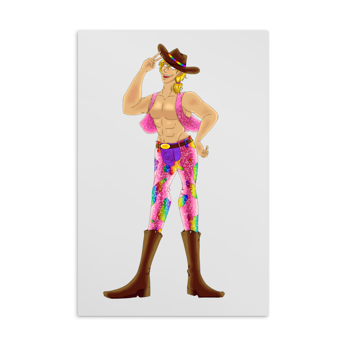 Gay Cowboy Postcard