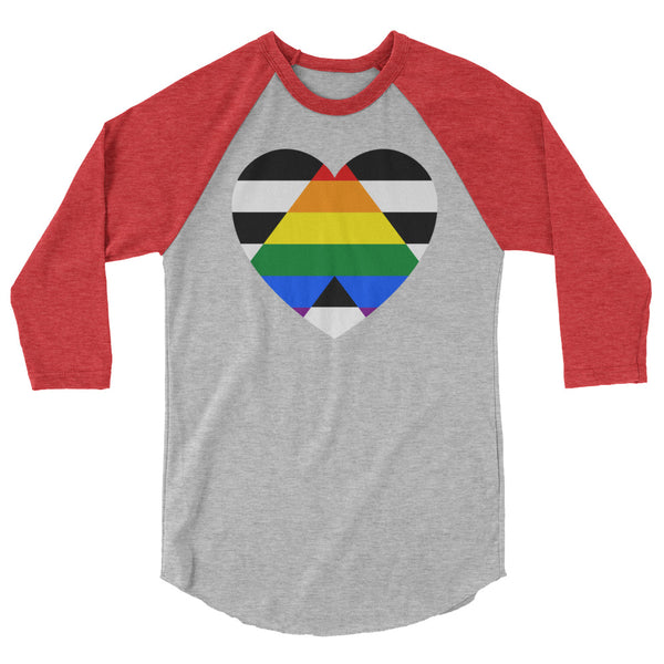undefined LGBTQ Ally 3/4 Sleeve Raglan Shirt by Queer In The World Originals sold by Queer In The World: The Shop - LGBT Merch Fashion