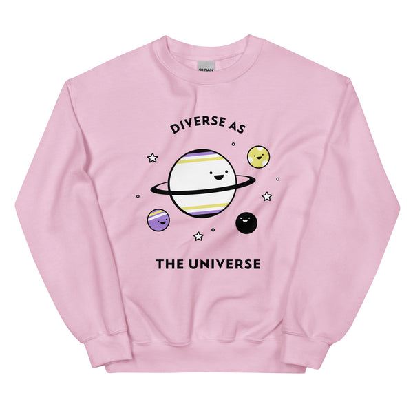 Light Pink Diverse As the Universe Unisex Sweatshirt by Queer In The World Originals sold by Queer In The World: The Shop - LGBT Merch Fashion