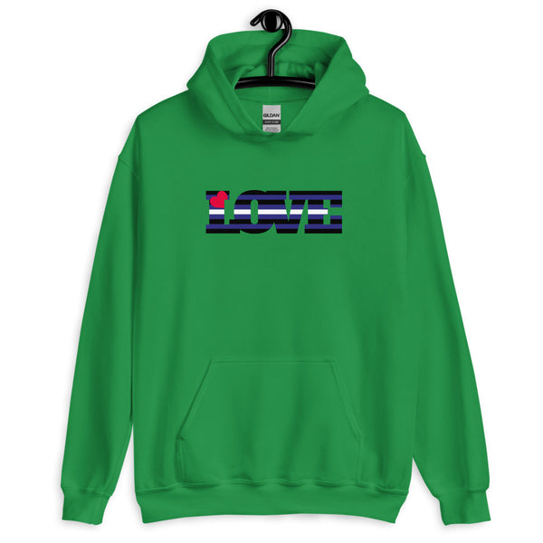 Irish Green Leather Pride Love Unisex Hoodie by Queer In The World Originals sold by Queer In The World: The Shop - LGBT Merch Fashion
