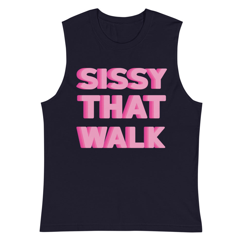 Navy Sissy That Walk Muscle Top by Queer In The World Originals sold by Queer In The World: The Shop - LGBT Merch Fashion