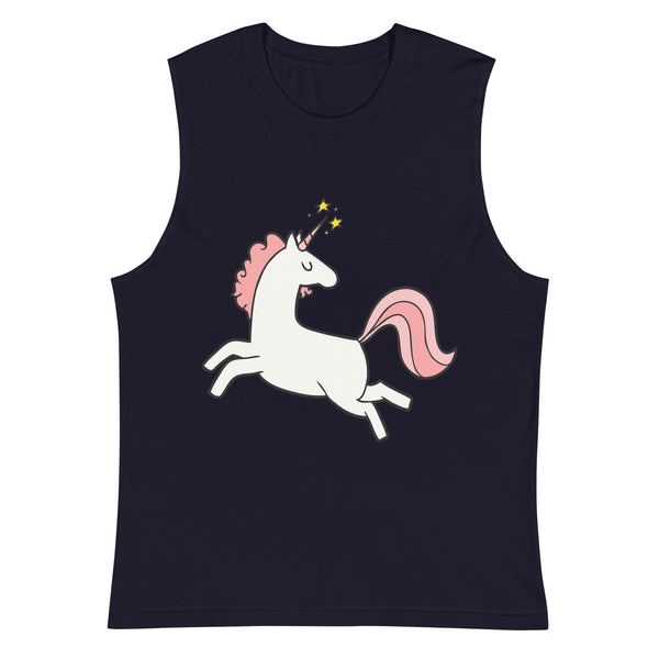 Navy Unicorn Muscle Top by Queer In The World Originals sold by Queer In The World: The Shop - LGBT Merch Fashion