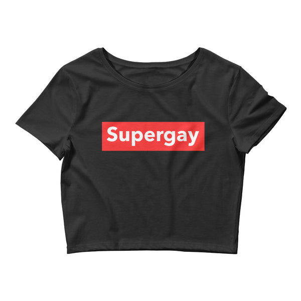 Black Supergay Crop Top by Queer In The World Originals sold by Queer In The World: The Shop - LGBT Merch Fashion