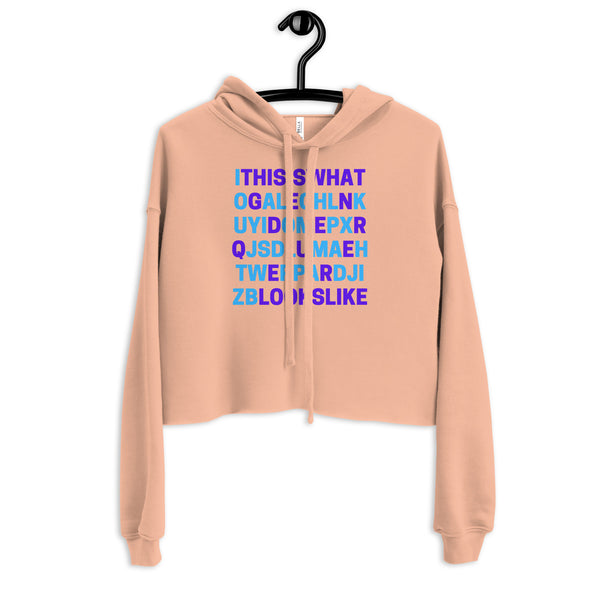 Peach This Is What Genderqueer Looks Like Crop Hoodie by Queer In The World Originals sold by Queer In The World: The Shop - LGBT Merch Fashion