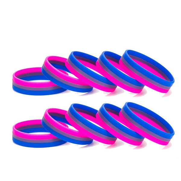 Bisexual Pride Rubber Wristband (100 Pieces)