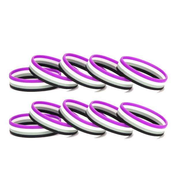 Asexual Pride Rubber Wristband (100 Pieces)