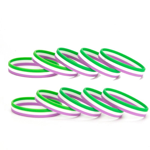 Genderqueer Pride Rubber Wristband (100 Pieces)