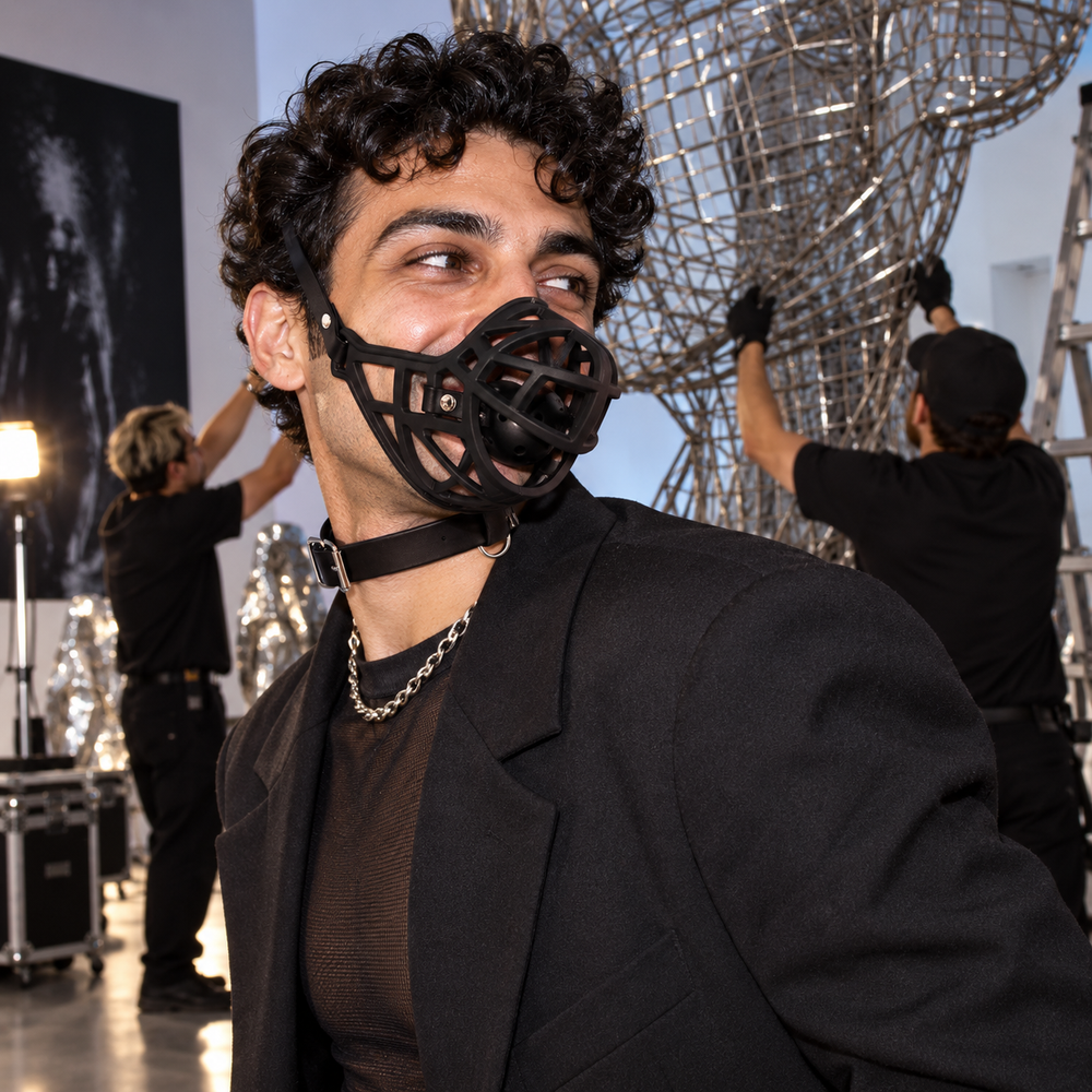 Half Face Slave Mask with Gag Ball Muzzle — Candid Inside the Impossible